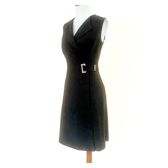 Calvin Klein Sleeveless Buckle Coat Dress - Picture 4 of 8